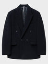 Heavy Wool Double Breasted Half Coat Black - NOIRER - BALAAN 2