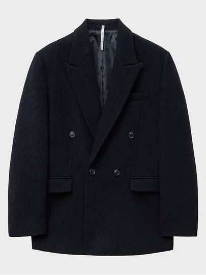 Heavy Wool Double Breasted Half Coat Black - NOIRER - BALAAN 2