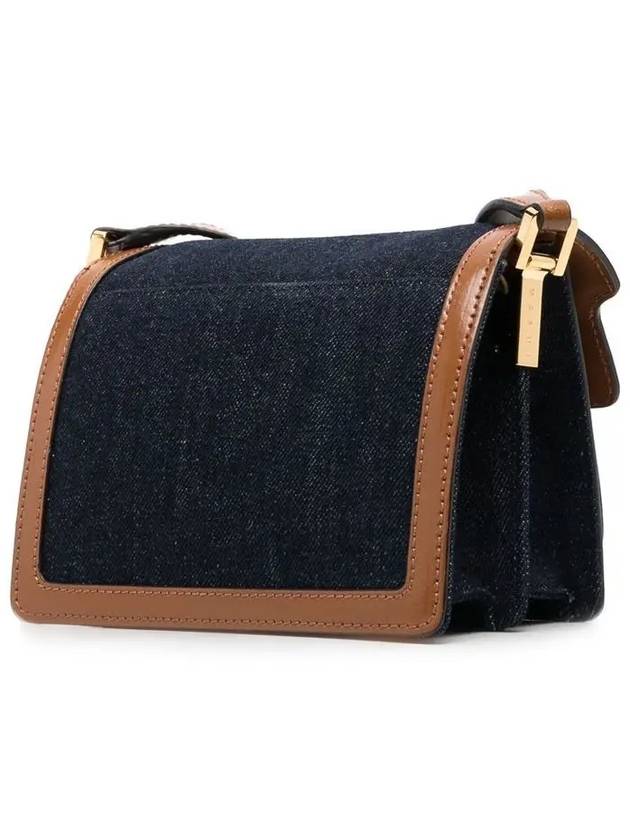 Denim Leather Trunk Cross Bag Brown - MARNI - BALAAN 4