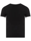 Contrast Signature Short Sleeve T-Shirt Black - COURREGES - BALAAN 4