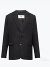 Men's Two Button Virgin Wool Blazer Jacket Black - AMI - BALAAN 2