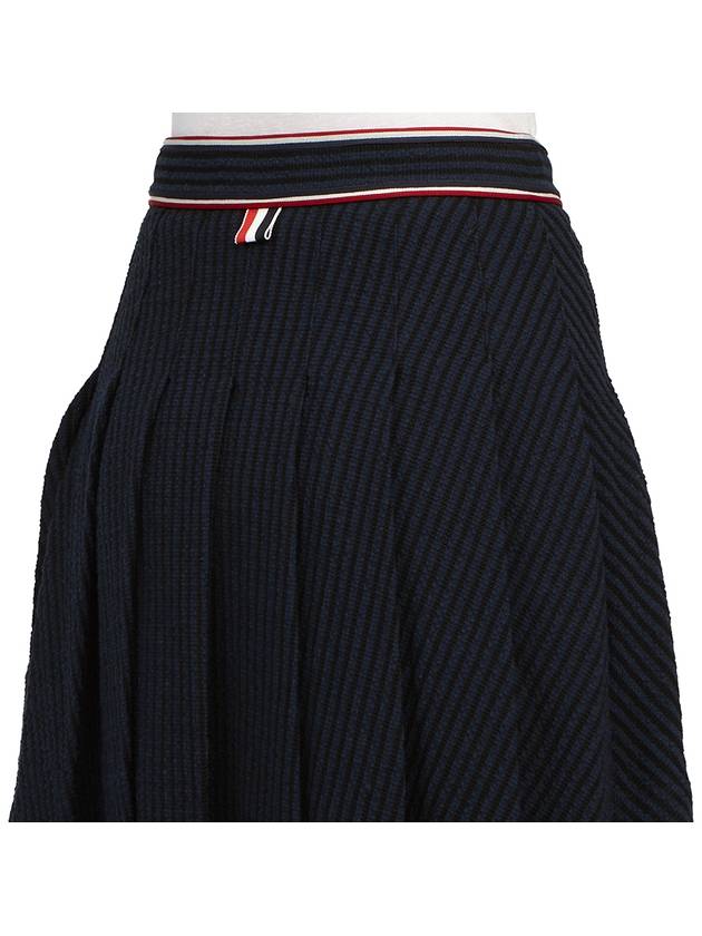 University Striped Mini Pleated Skirt Navy - THOM BROWNE - BALAAN 11