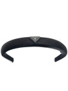 Triangle Logo Re-nylon Headband Black - PRADA - BALAAN 3