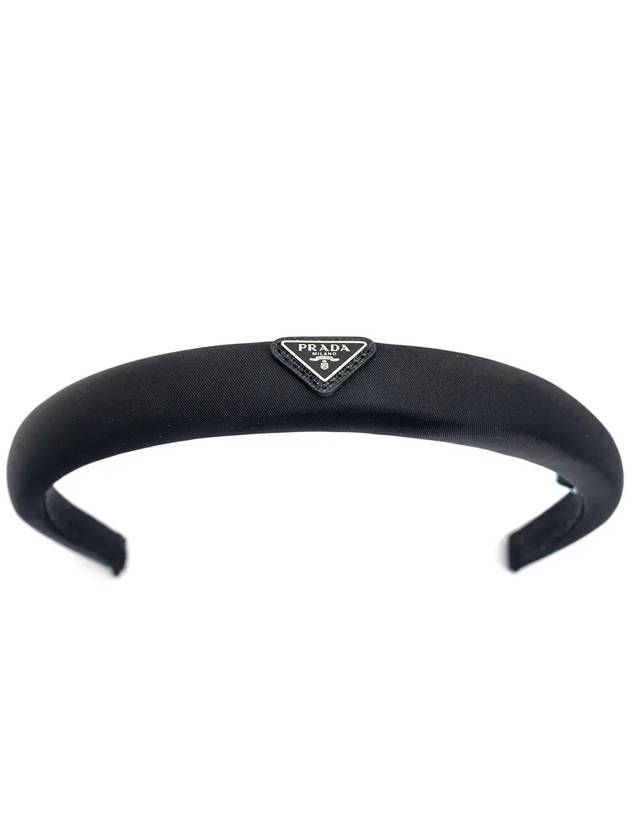 Triangle Logo Re-nylon Headband Black - PRADA - BALAAN 3