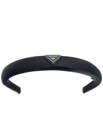 Triangle Logo Re-nylon Headband Black - PRADA - BALAAN 2