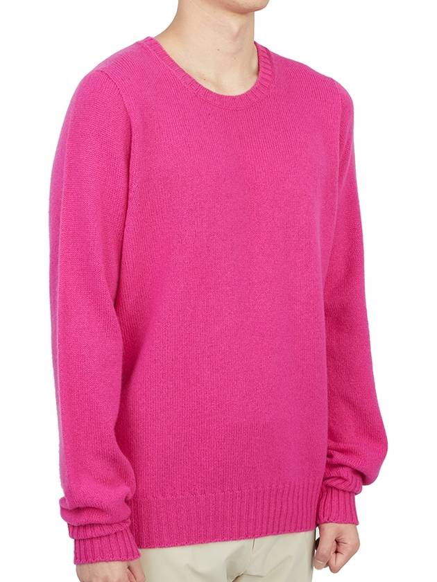 Crew Neck Lambswool Knit Top Pink - DRUMOHR - BALAAN 4