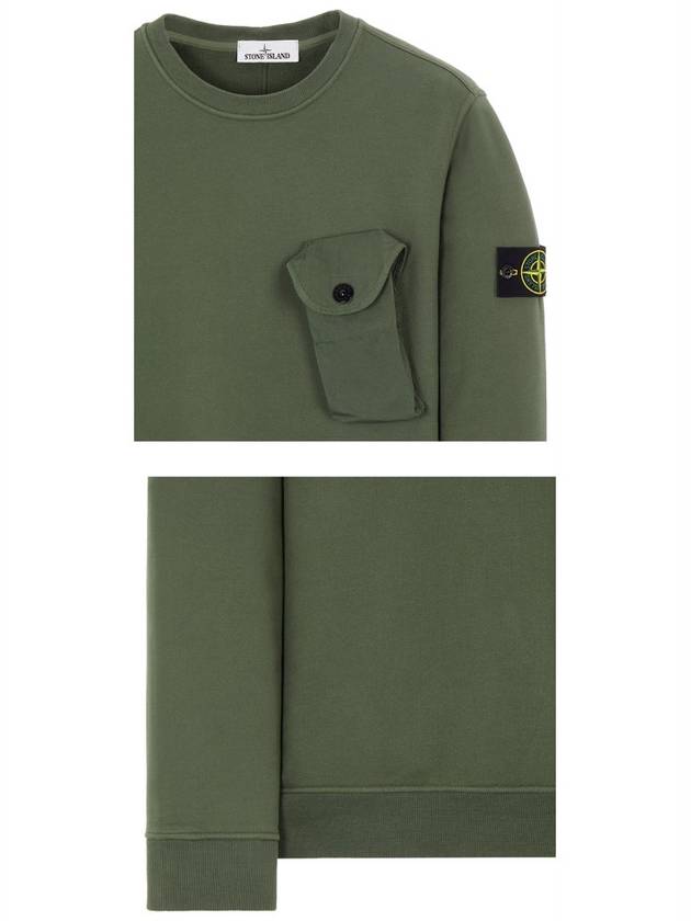 Men's Wappen Patch Pocket Sweatshirt Green - STONE ISLAND - BALAAN 6