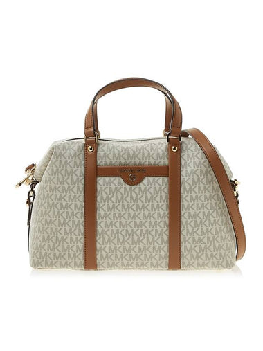 Beck Medium Logo Satchel Tote Bag Vanilla White - MICHAEL KORS - BALAAN 1