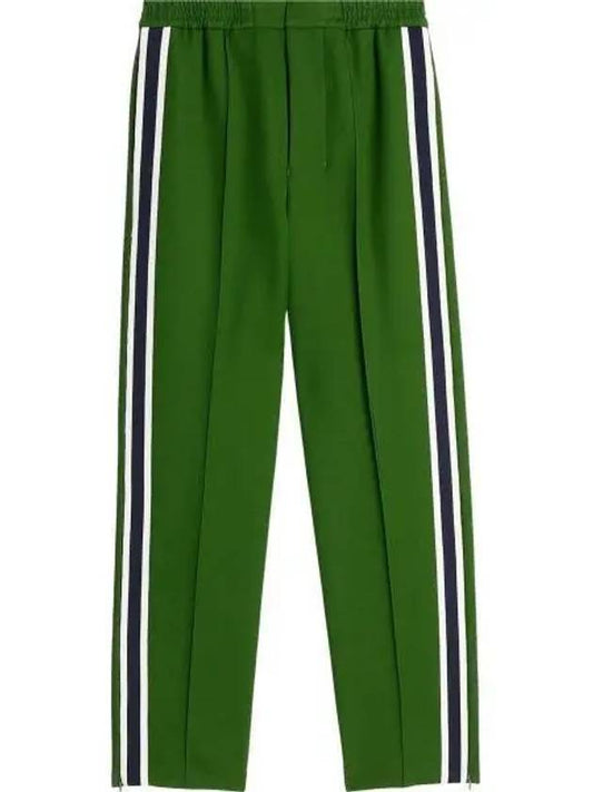 Striped Color Combination Track Pants Green - AMI - BALAAN 1