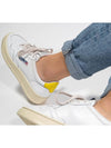 Women's Medalist Leather Low Top Sneakers White Yellow - AUTRY - BALAAN 2