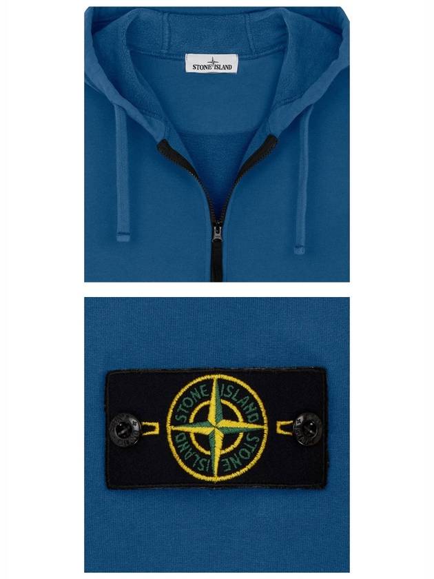 Wappen Logo Zip Up Hoodie Blue - STONE ISLAND - BALAAN 6