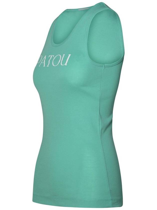 Logo Print Organic Cotton Sleeveless Mint Green - PATOU - BALAAN 3