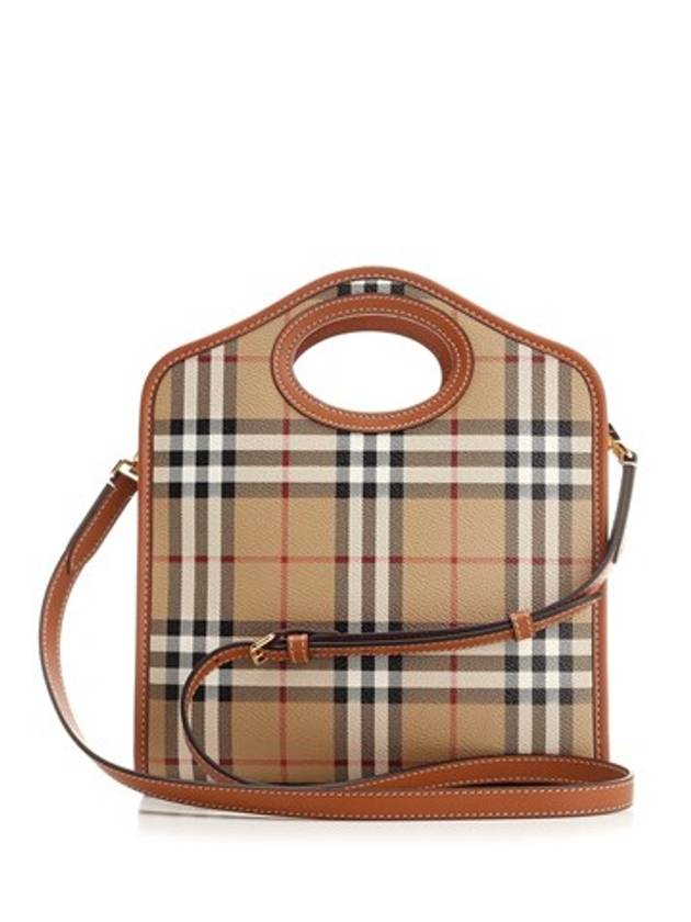 Check Mini Pocket Tote Bag Beige - BURBERRY - BALAAN 4