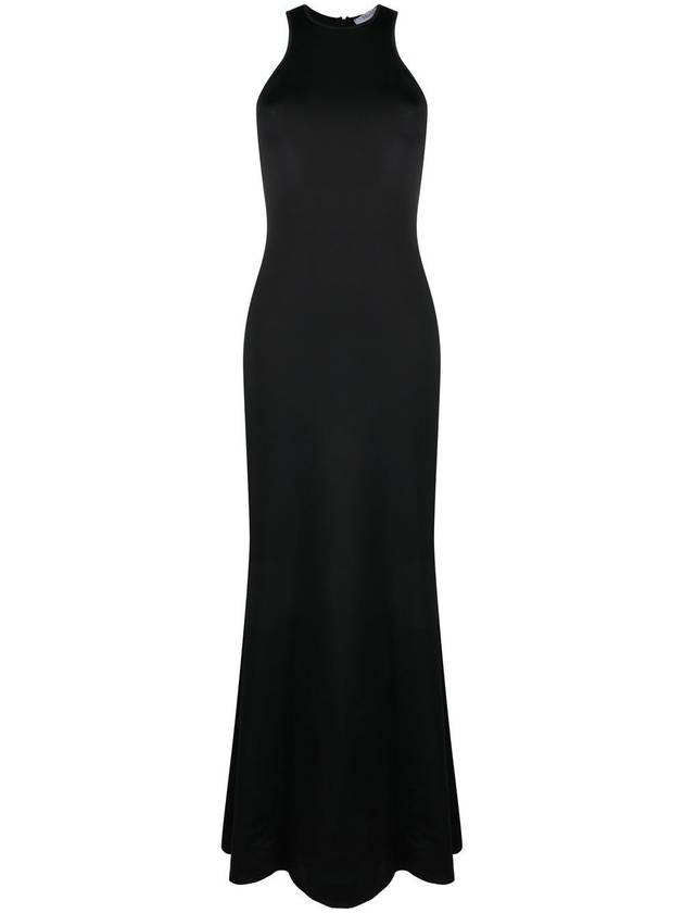 Navarra Racerback Halterneck Jersey Sleeveless Long Dress Black - MAX MARA - BALAAN 1