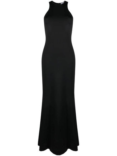 Navarra Racerback Halterneck Jersey Sleeveless Long Dress Black - MAX MARA - BALAAN 1