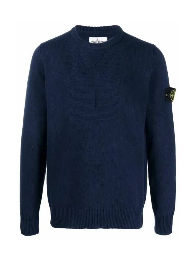 Comfort Wool Cotton Knit Top Navy - STONE ISLAND - BALAAN 3