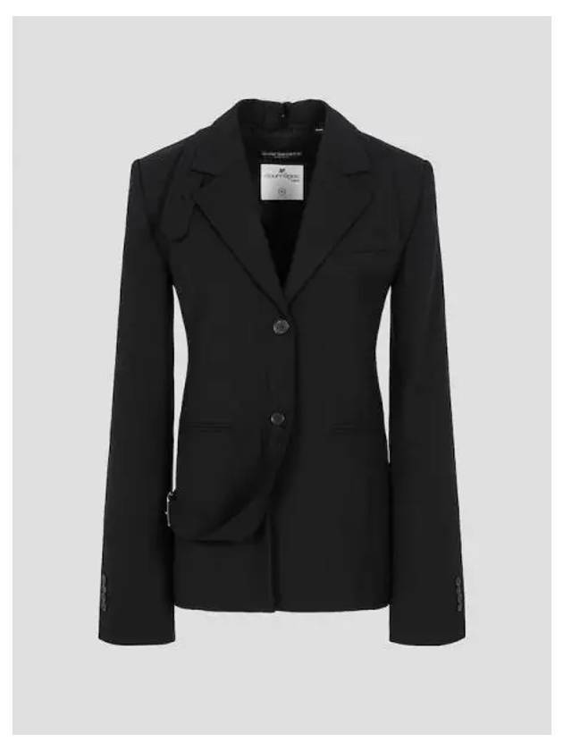 Courr ges Women s Modular Wool Tailored Spring Fall Jacket Black Domestic Product GM0024041627395 - COURREGES - BALAAN 1