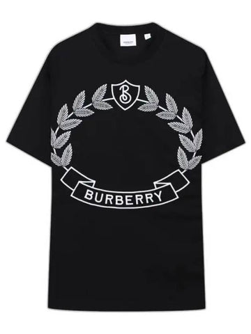 Oak Leaf Logo Short Sleeve T-Shirt Black - BURBERRY - BALAAN 1