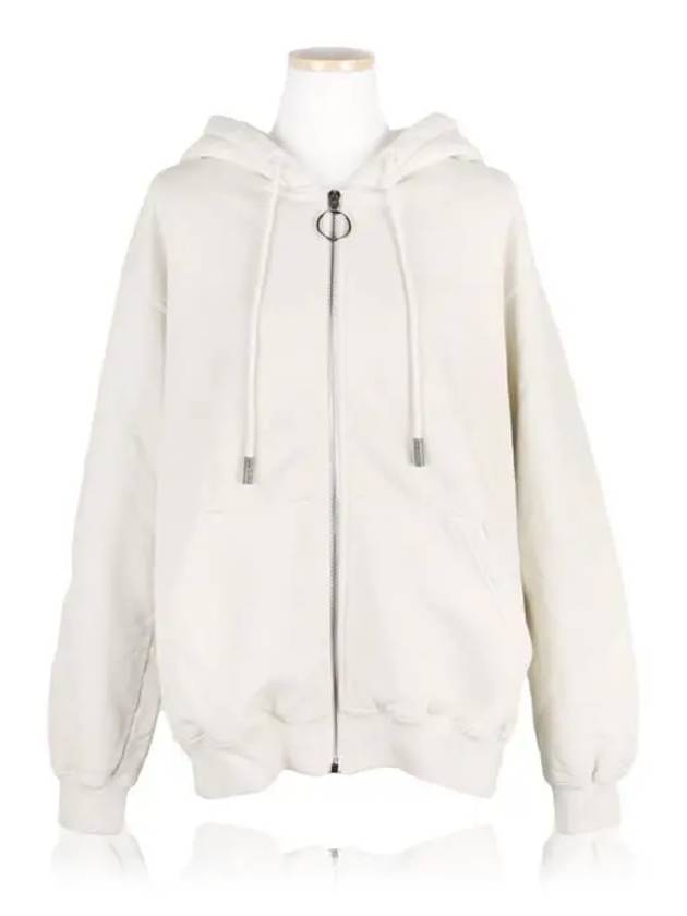 arrow print Diag hooded zip-up - OFF WHITE - BALAAN 2