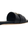 Gancini Ornament Flat Slide Black - SALVATORE FERRAGAMO - BALAAN 11