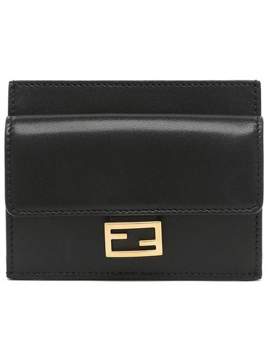 FF Baguette Flap Card Wallet Black - FENDI - BALAAN 2
