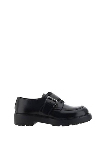 Brushed Leather Derby Black - PRADA - BALAAN 1