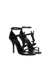 Cassandra Smooth Leather Sandals Heel Black - SAINT LAURENT - BALAAN 3