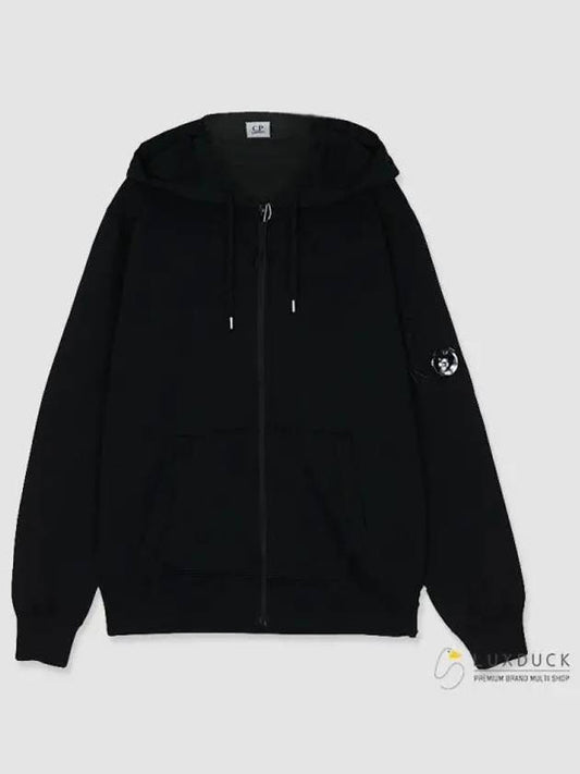 Light Fleece Zip Up Hoodie Black - CP COMPANY - BALAAN 2