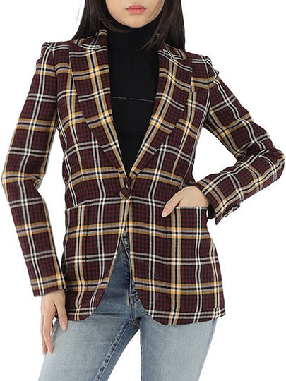 Women's Wool Twill Blazer Jacket Burgundy - BURBERRY - BALAAN 2