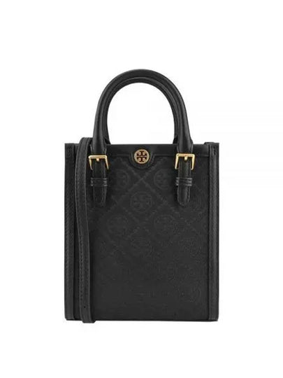 T Monogram Mini Tote Bag Black - TORY BURCH - BALAAN 2