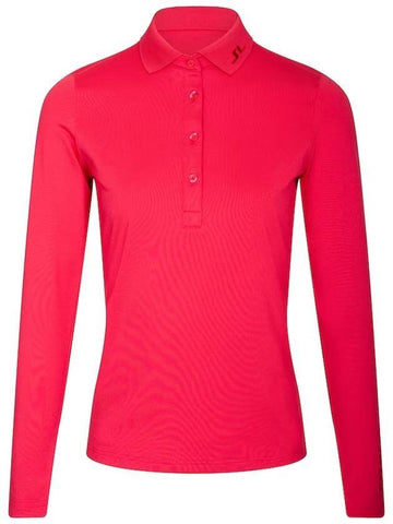 Women's Tour Tech Golf Long Sleeve PK Shirt Pink - J.LINDEBERG - BALAAN 1