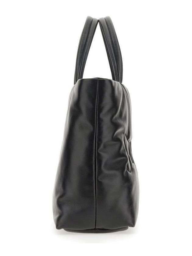 Logo Nappa Lambskin Tote Bag Black - SAINT LAURENT - BALAAN 4