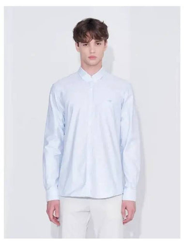 Men s Fox Embroidered Pocket Classic Shirt Blouse Southern Light Blue Striped Domestic Product GM0022060278996 - MAISON KITSUNE - BALAAN 1