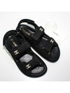 CC Logo Velcro Suede Kidskin Sandals Black - CHANEL - BALAAN.