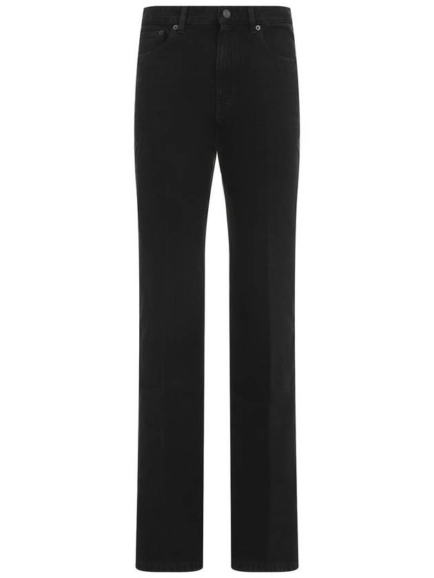 Mid Rise Denim Straight Jeans Black - SAINT LAURENT - BALAAN 2