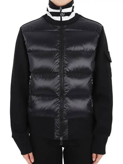 Padded Cotton Cardigan Black - MONCLER - BALAAN 2