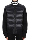 Padded Cotton Cardigan Black - MONCLER - BALAAN 3