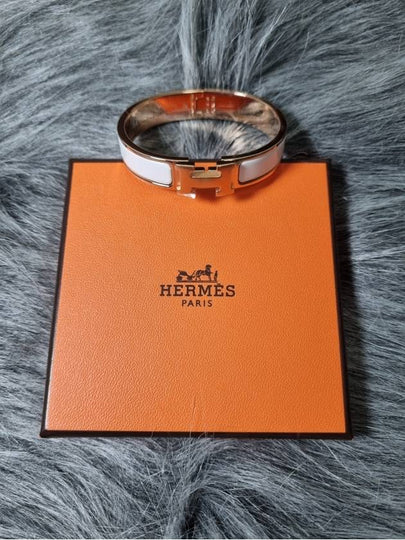 Clic H Bracelet Rose Gold Blanc - HERMES - BALAAN 2