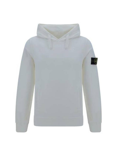 Wappen Patch Brushed Cotton Fleece Hoodie White - STONE ISLAND - BALAAN 2