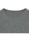 Micro ribbed square neck knit gray - NOIRER - BALAAN 5