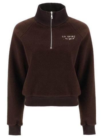 Embroider Logo Sweatshirt Brown - SPORTY & RICH - BALAAN 1