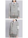 Milano Stitch 4 Bar Classic V Neck Fine Merino Wool Cardigan Grey - THOM BROWNE - BALAAN 6