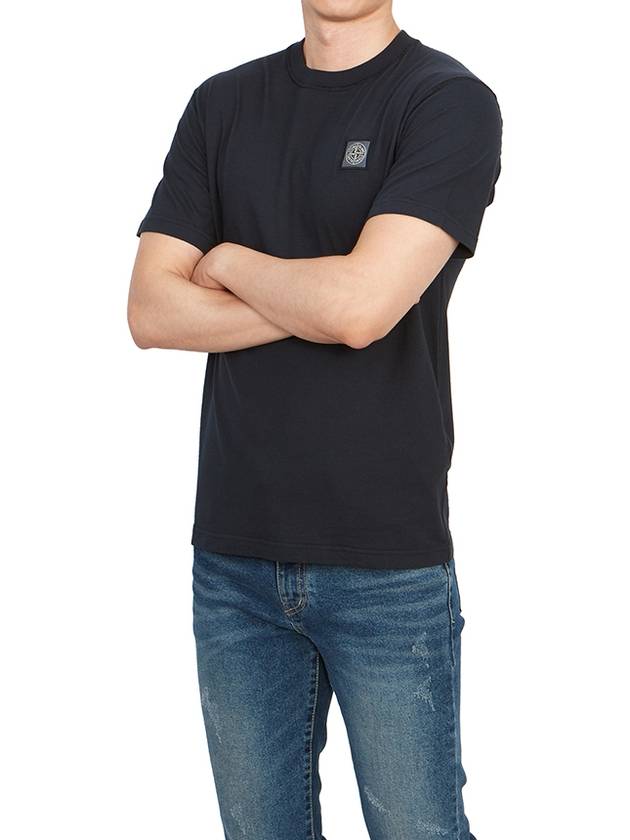 Organic Cotton Short Sleeve T-Shirt Navy - STONE ISLAND - BALAAN 5