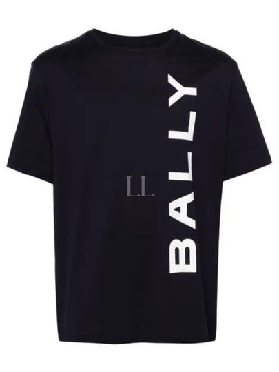 Logo Print Short Sleeve T-Shirt Black - BALLY - BALAAN 2