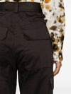 High Waist Cargo Cotton Straight Pants Brown - MSGM - BALAAN 4