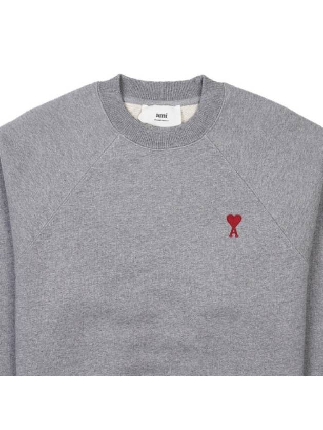 Small Heart Logo Sweatshirt Grey - AMI - BALAAN 3