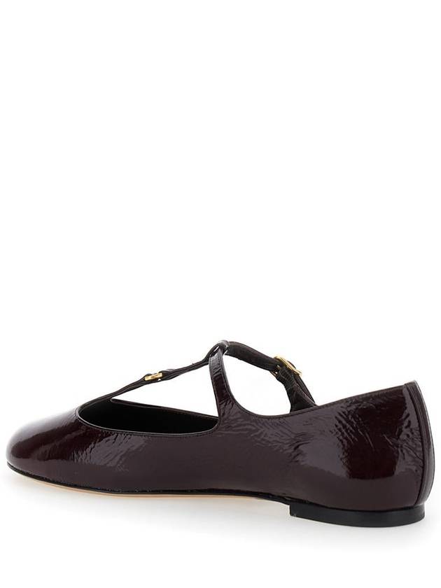 'Marcie' Bordeaux Ballet Flats With Gold Buckle In Patent Leather Woman - CHLOE - BALAAN 3