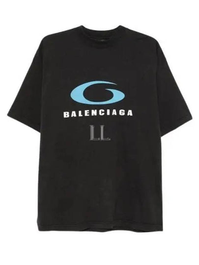 Logo Print Cotton Short Sleeve T-Shirt Black - BALENCIAGA - BALAAN 2