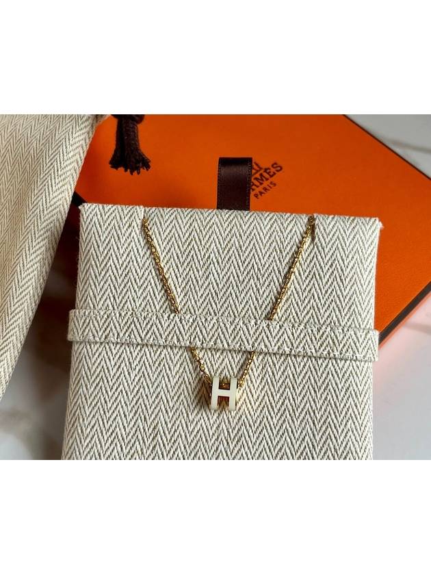 Mini Pop H Pendant Rose Gold & Blanc - HERMES - BALAAN 2