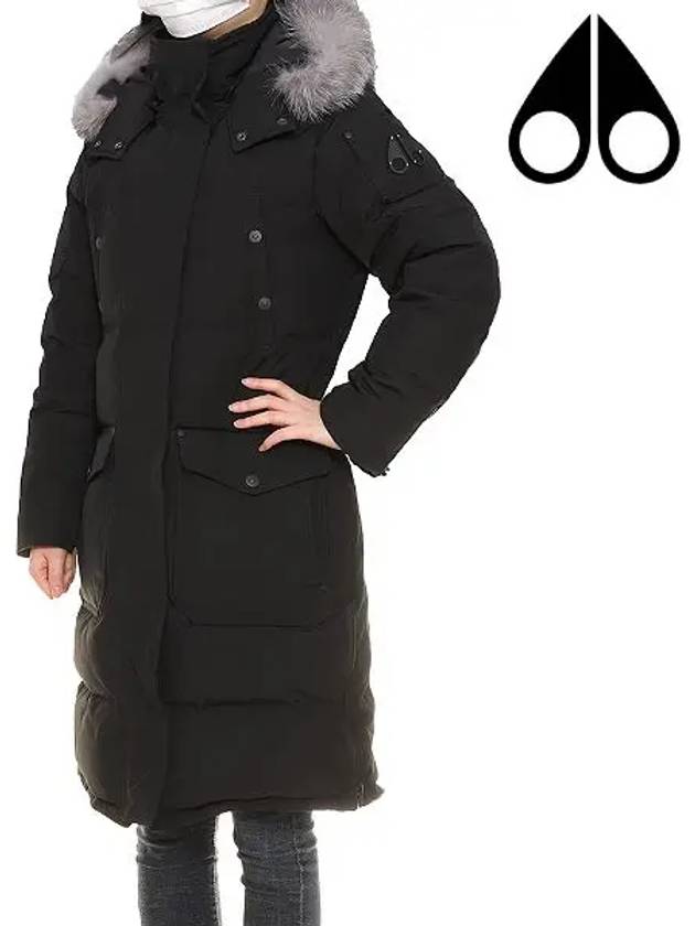 Women's Onyx Causapscal Padding Frost Fox Fur Black - MOOSE KNUCKLES - BALAAN 2